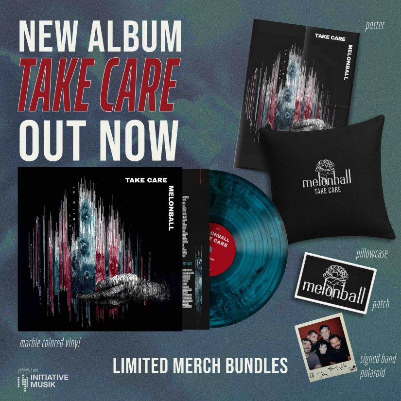 Mockup of the Melonball "Take Care" album bundle